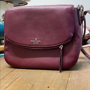 Kate Spade Red Crossbody Bag with Pebbled Leather